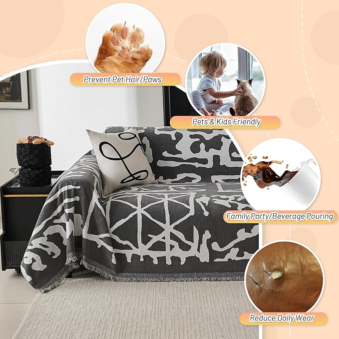 MYSKY HOME Boho Couch Cover Sofa Covers, Couch Covers - Image 3