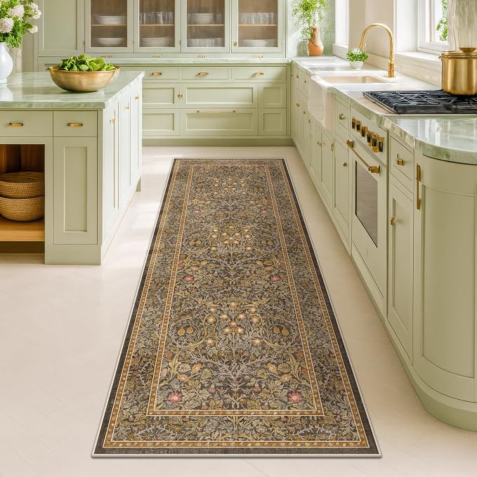 Hazo Haus Non Slip 2x7 Gold Brown Runner Rugs - Image 8