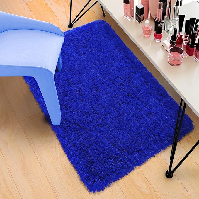Pionblank Fluffy Small Rug for Bedroom 2x3 Feet, Shag Soft Area Rug for Bedside - Image 3