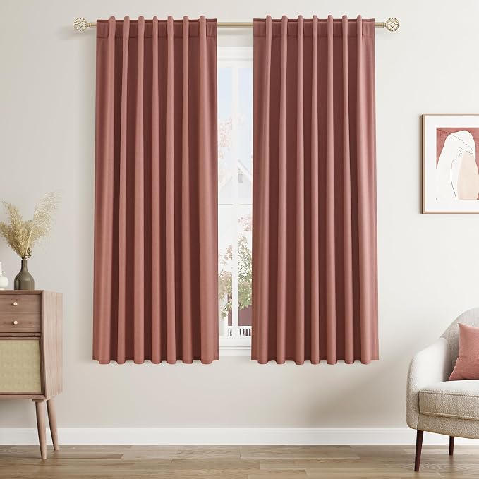 Guken 100% Blackout Curtains 63 Inch Length 2 Panels Set by Guken