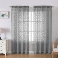 Lecloud Leia Charcoal Grey Sheer Curtains 78 Inches Long 2 Panels, Privacy Airy by Lecloud
