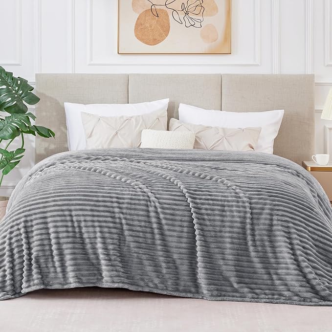 BEDELITE Fleece Blanket King Size – 3D Ribbed Jacquard Soft and Warm Decorative - Image 6