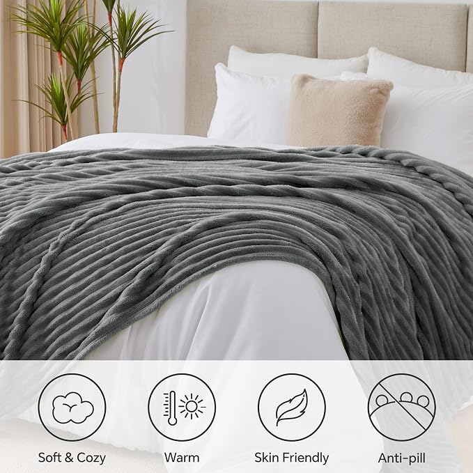 BEDELITE King Size Blanket for Bed, 300GSM Soft & Warm Fleece Blanket, - Image 2