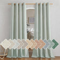 NICETOWN Thick Linen Sage Green Curtains 84 inch Length 2 Panels, Grommet Linen by NICETOWN