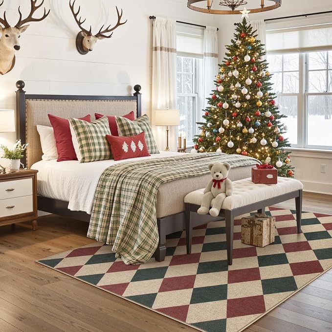 Lahome Christmas Rug, 5x7 Christmas Decor Rugs - Image 6