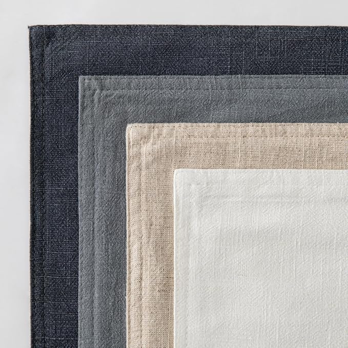 MIULEE Neutral Cream/Gray Linen Pillow Covers Pack of 4 Decorative Natural - Image 6