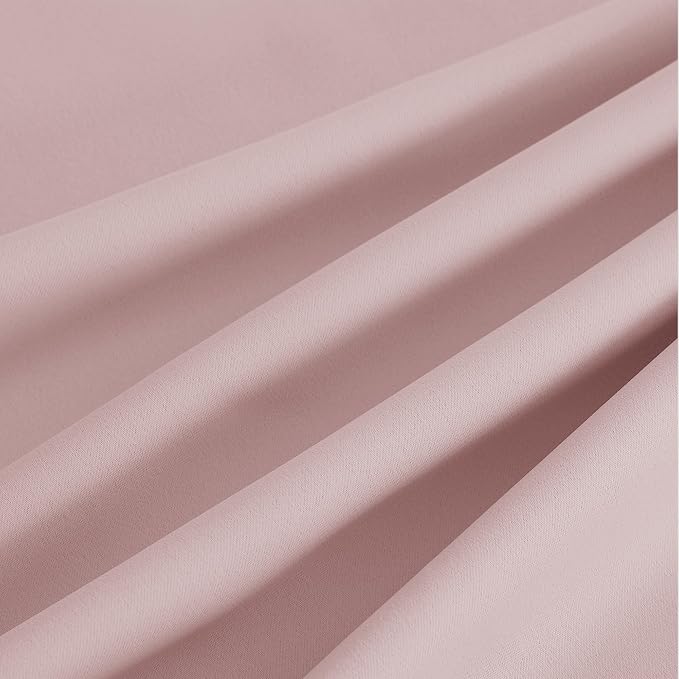 NICETOWN Room Darkening Draperies Curtains Panels, 2 Panels Blush Pink W52 x L84 - Image 9