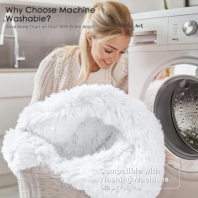 OLANLY 3x4 Machine Washable Accent Rug, Soft Fluffy Shaggy Area Rug - Image 2