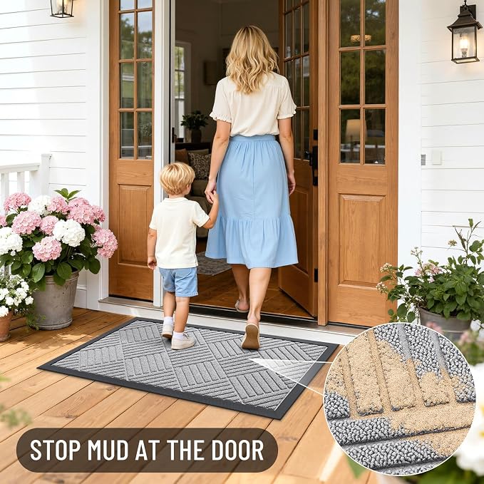 OLANLY Front Door Mat Outside Entrance 33x21, Waterproof Heavy-Duty Doormat | - Image 7