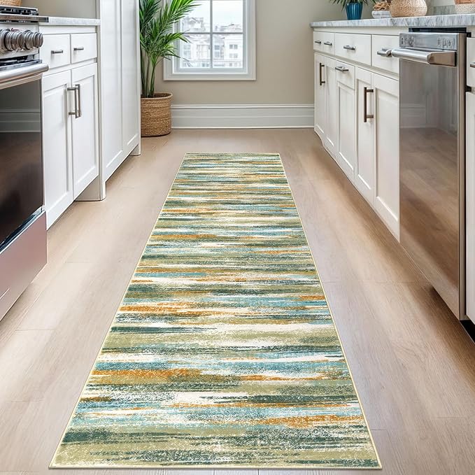 Lansny Modern Abstract Runner Rug 2.6x8 - Image 2