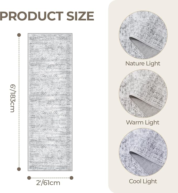 Washable Runner Rugs for Bedroom - Image 2