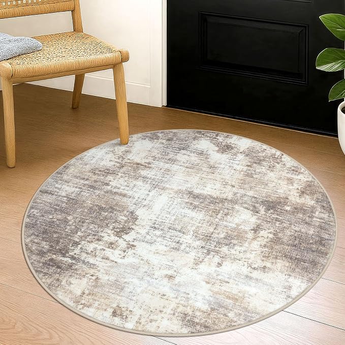 IOHOUZE Round Area Rug 3 Ft Circle Entryway Rugs Round Washable Door Mat Indoor by iOhouze