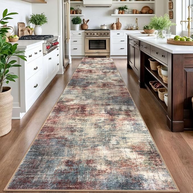 IOHOUZE Abstract Runner Rug 3x16 Ft Washable Runners - Image 2