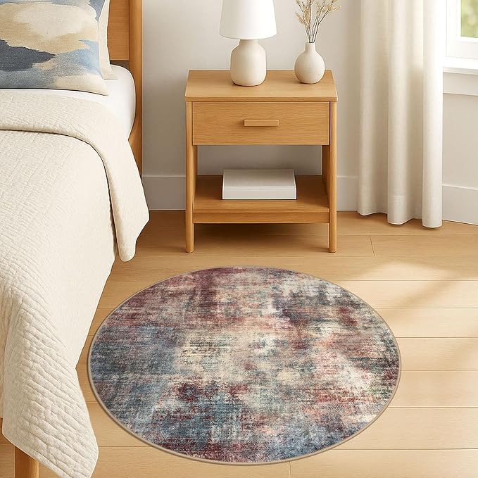 IOHOUZE Round Area Rug 3 Ft Circle Entryway Rugs Round Washable Door Mat Indoor - Image 8