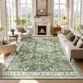 Yamaziot Washable Area Rug 8x10 – Large Non-Slip Boho Floral Living Room Rug by Yamaziot