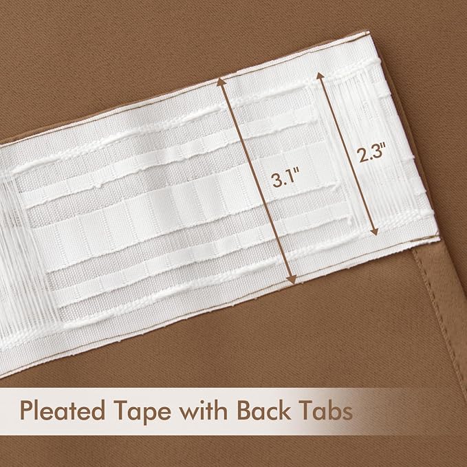 MIULEE Back Tab Blackout Curtains 102 Inch Long 2 Panels Set - Image 4