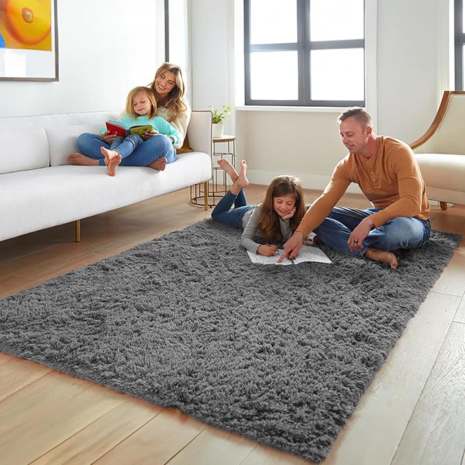 Ophanie Rugs for Living Room, Upgrade Non-Slip Fluffy Soft 5x8 Area Rug - Image 3