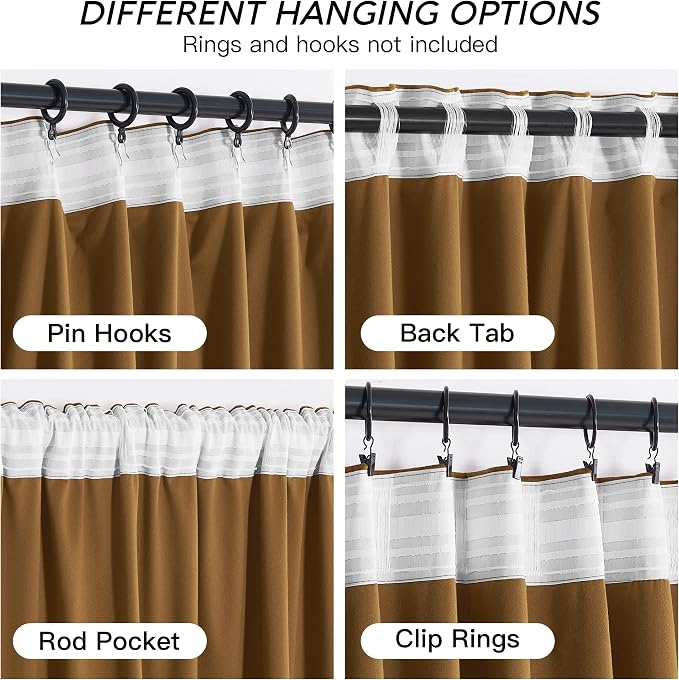 RYB HOME Velvet Blackout Curtains - Image 3