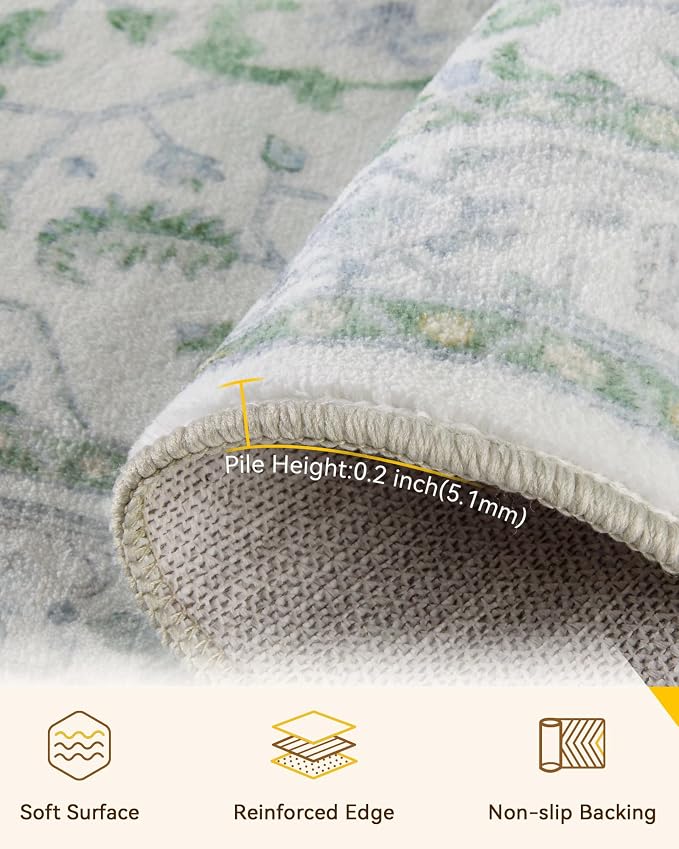 Area Rugs 2'x10' Runner Rug Non Slip Washable - Image 3
