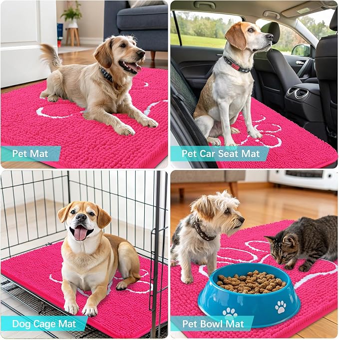 OLANLY Dog Door Mat for Muddy Paws 36x24, Paw Print Design, Absorbs Moisture - Image 7
