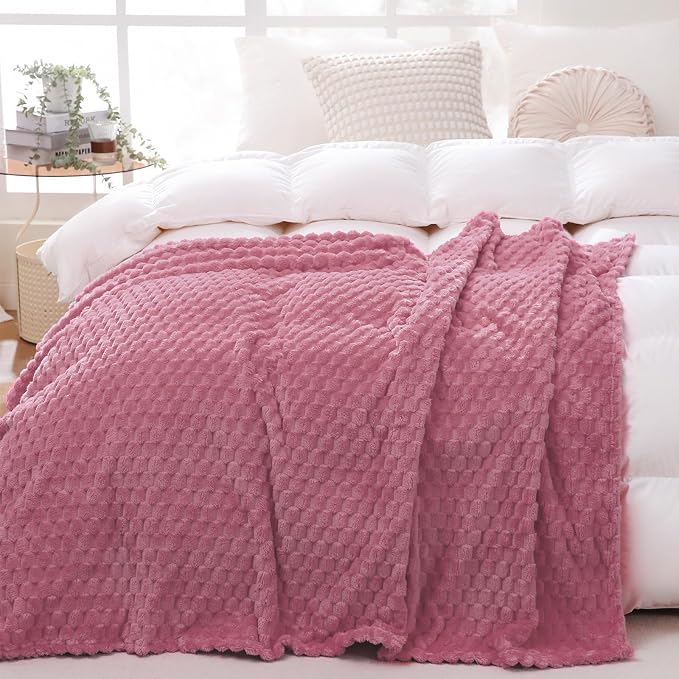Dusty Pink Throw Blanket 108"×90" inches Gifts by Puncuntex