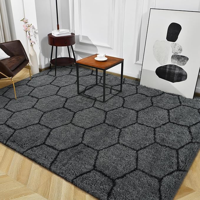 TWINNIS Super Soft Shaggy Rugs Fluffy Carpets, 5x8 Feet, Indoor Modern Plush - Image 9