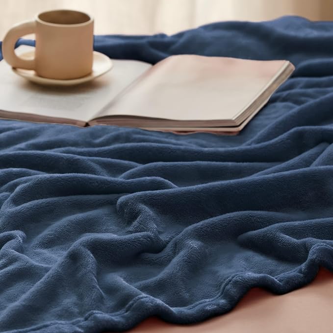 Bedsure GentleSoft Fleece Bed Blankets Full Size Mineral Blue - Image 5