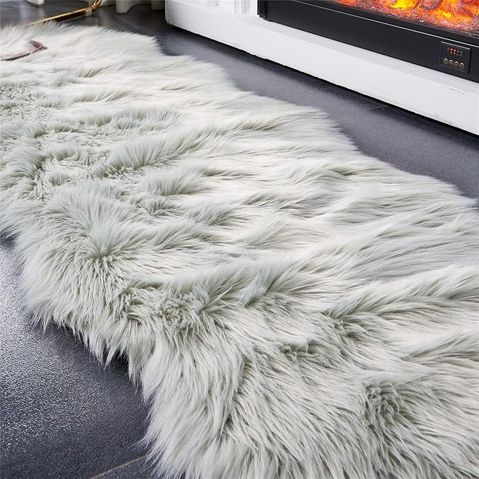 EasyJoy Ultra Soft Fluffy Shaggy Area Rug Faux Fur, Chair Cover, Fuzzy Seat Pad - Image 4