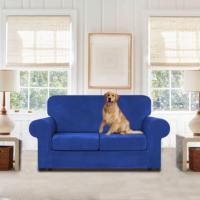 WEERRW Velvet Couch Covers for 2 Cushion Couch Sofa - Image 2