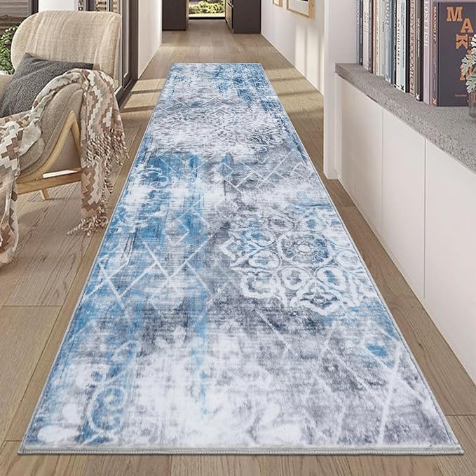 HEBE Hallway Runner Rug 2'x8' Washable Vintage Distressed Area Rugs Non Slip - Image 7