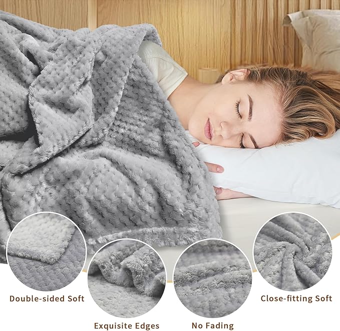 4 Pack Fleece Throw Blankets 50x60 Inches - Image 3