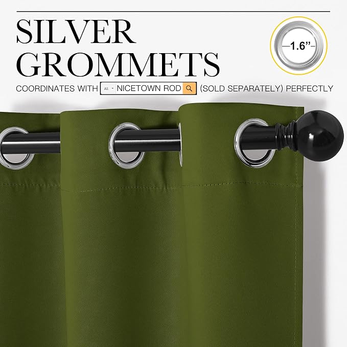 NICETOWN Christmas Bedroom Curtain Panels Blackout Draperies, Holiday Christmas - Image 3