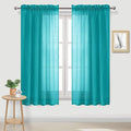 DWCN Turquoise Sheer Curtains Semi Transparent Voile Rod Pocket Curtains by DWCN