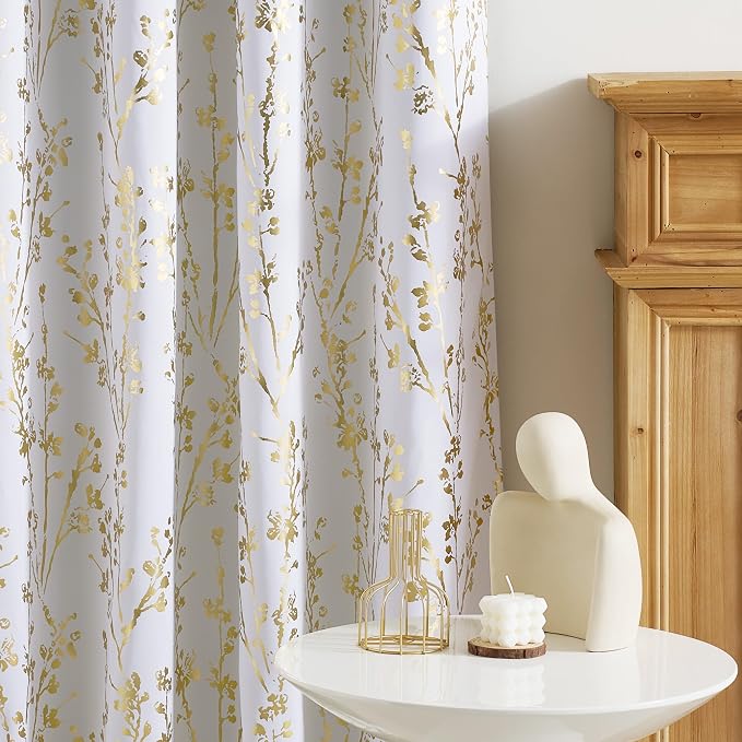 NICETOWN White Blackout Floral Kitchen Valances - Image 9
