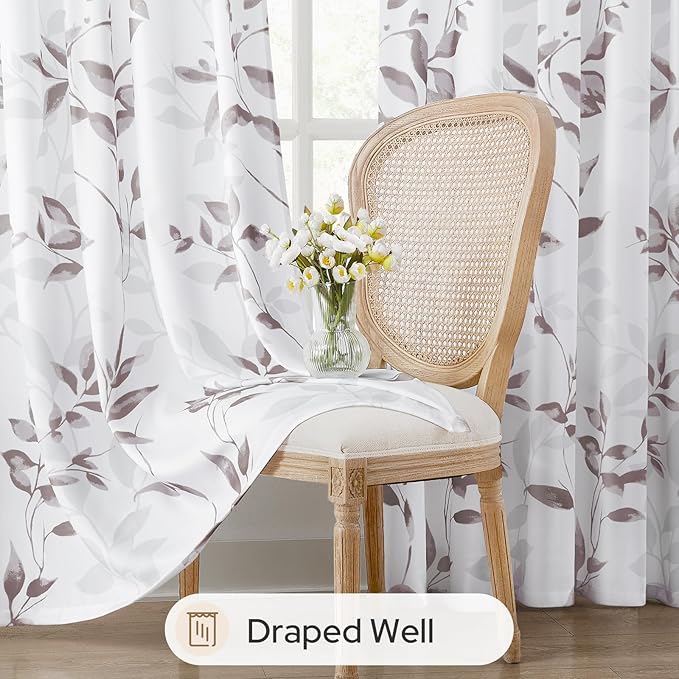 HOMEIDEAS Non-See-Through Dry Rose and White Privacy Sheer Curtains 52 X 96 - Image 4