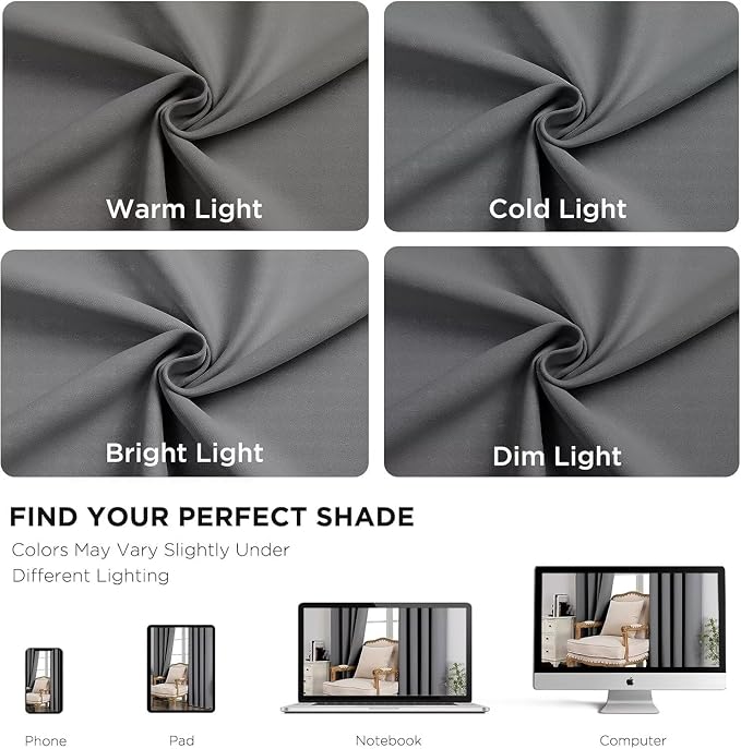 Joydeco Blackout Curtains 90 Inch Length 2 Panels Set, Thermal Insulated Long - Image 7