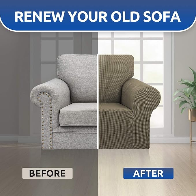 KEKUOU Stretch Single Sofa Slipcover 1 Piece Couch Sofa Cover Furniture - Image 7