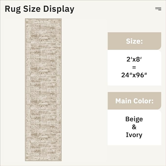 Soalmost Runner Rug 2'x8' Washable Non-Slip Runner Rugs - Image 5