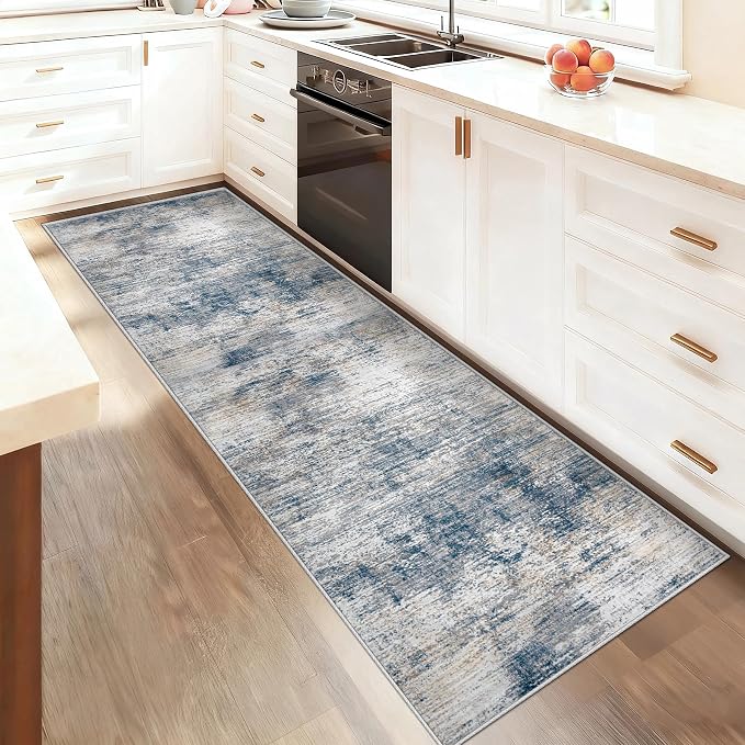 XLUEZ 2x8 Runner Rug for Hallway, Washable Modern Abstract Runner Rugs Neutral - Image 3