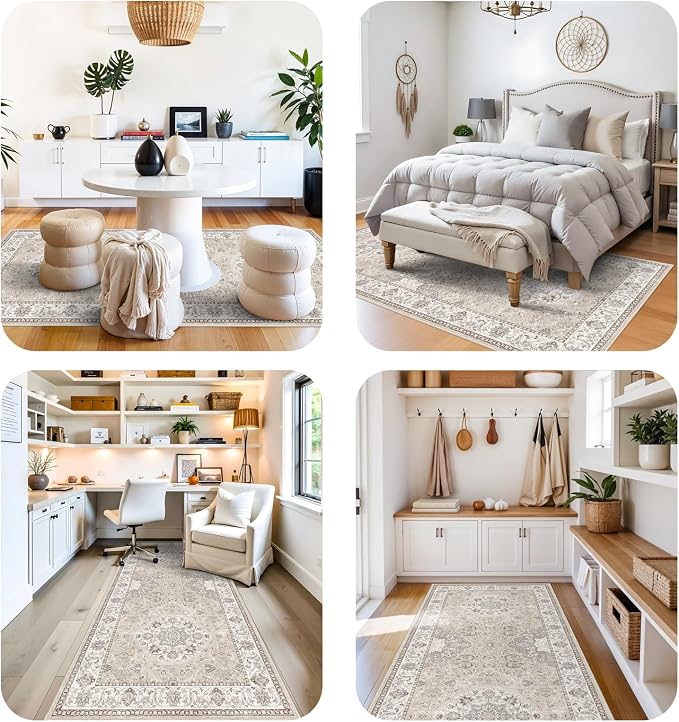 4x10 Hallway Wide Runner Rug: Washable Oriental Soft Area Rug - Image 8