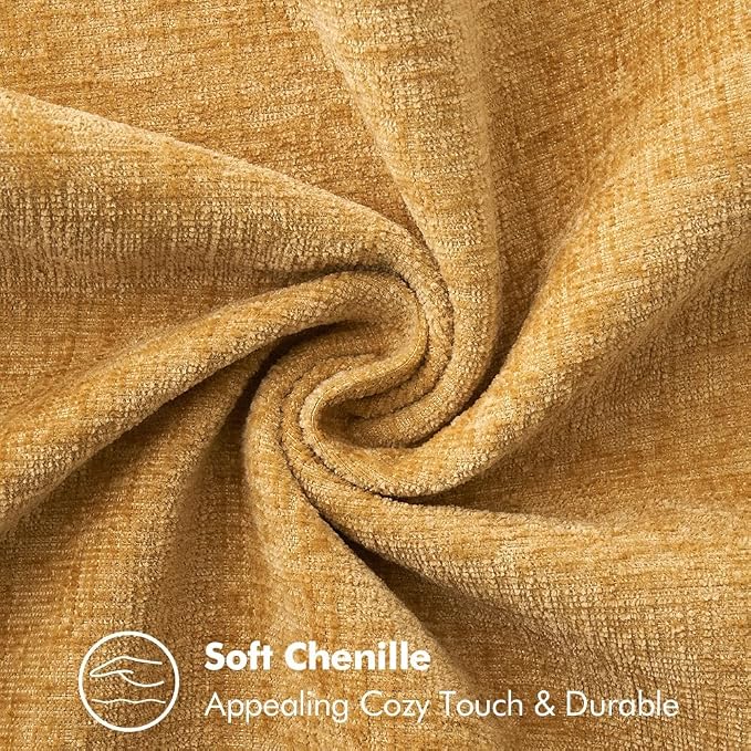 MIULEE Decorative Euro Sham Pillow Covers 24x24 Inch Gold 2 Pack | Mustard - Image 3