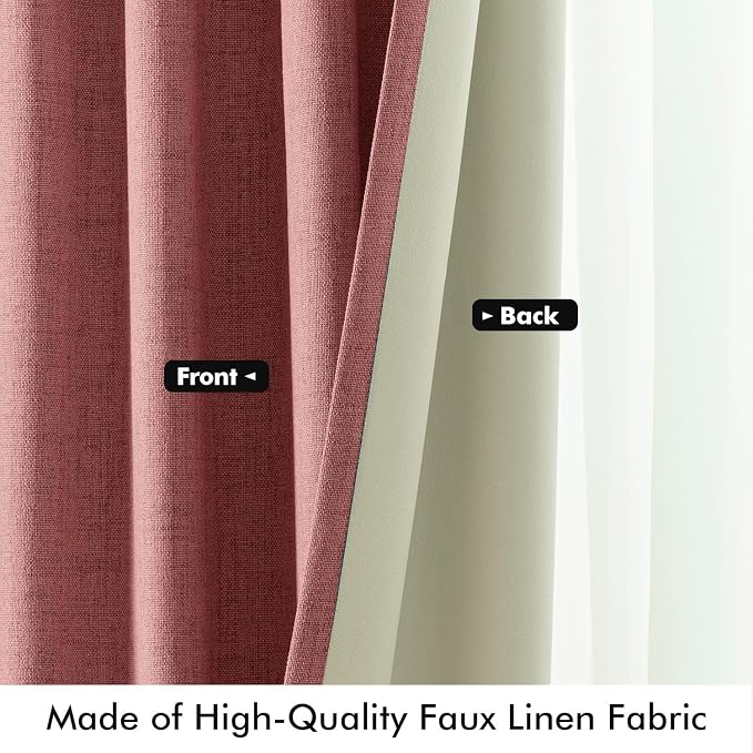 MIULEE 100% Blackout Linen Curtains - Image 6
