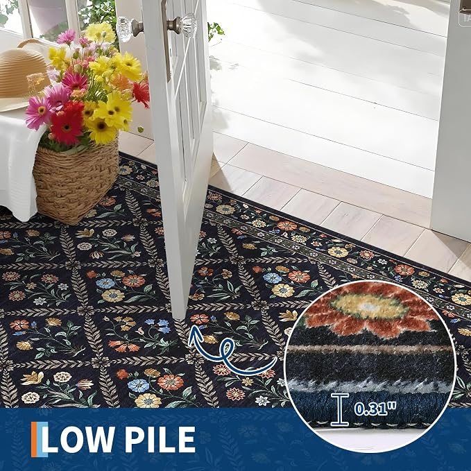 Washable Kitchen Rugs Non Slip 2x6 Hallway Runner Rug Stain Resistant Low Pile - Image 5