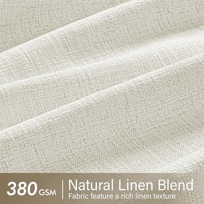 MIULEE Pinch Pleated Thick Linen Curtains 102 Inches Long 2 Panels - Image 4