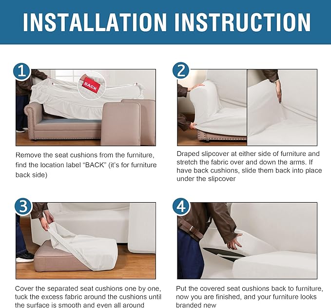 H.VERSAILTEX 3 Piece Stretch Sofa Covers - Image 6