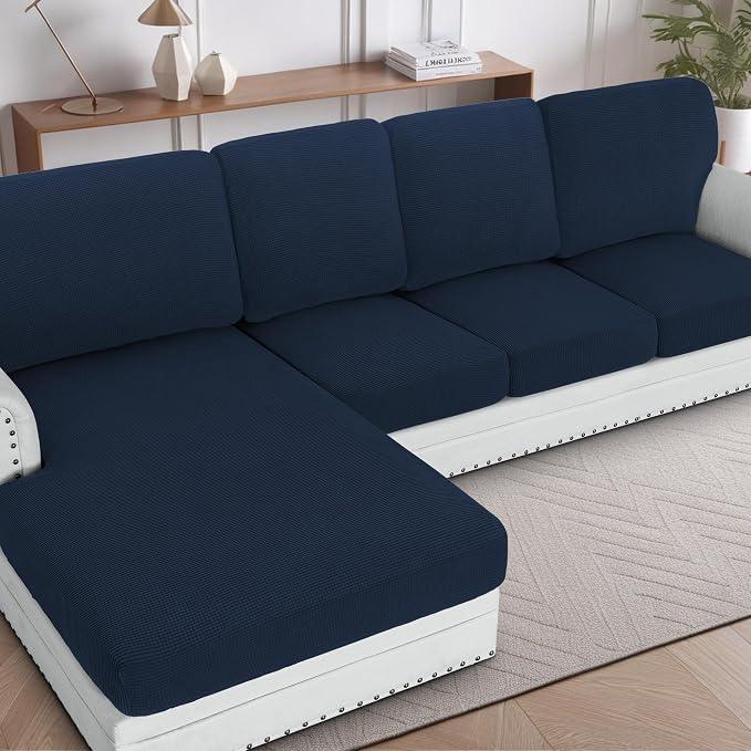 H.VERSAILTEX Sectional Couch Covers 4 Pieces Sofa Seat Cushion Covers L Shape by HVERSAILTEX