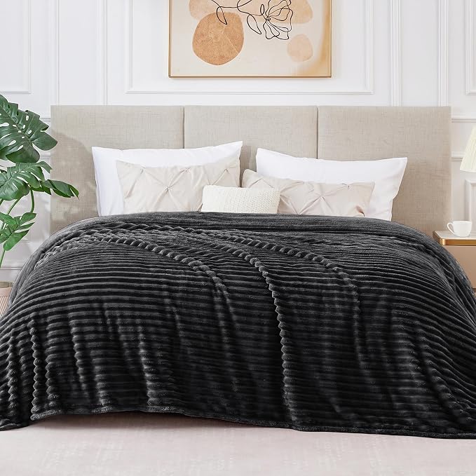 BEDELITE Fleece Blanket King Size – 3D Ribbed Jacquard Soft and Warm Decorative - Image 7