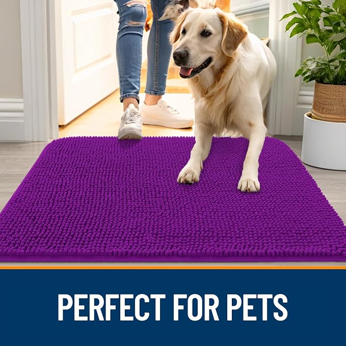 OLANLY Dog Door Mat for Muddy Paws 44x32, Absorbs Moisture and Dirt, Absorbent - Image 6
