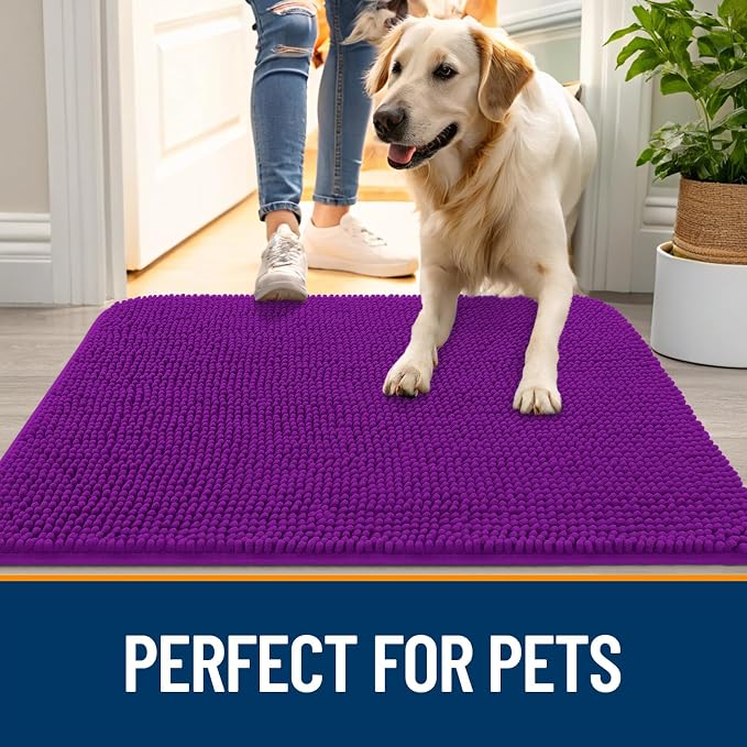 OLANLY Dog Door Mat for Muddy Paws 45x27, Absorbs Moisture and Dirt, Absorbent - Image 6