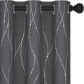 Deconovo Short Curtains Grey, Thermal Insulated Soundproof Drapes, Wave Dots by Deconovo